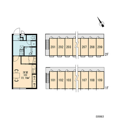 【区画図】 | レオパレスサンハイムⅢ | 画像3