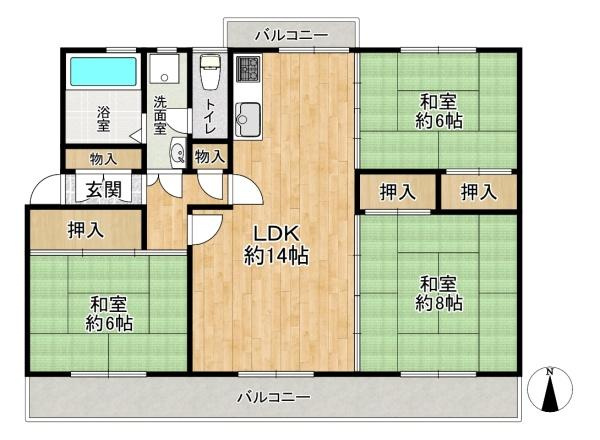 【間取り】 | 新多聞第3住宅213号棟