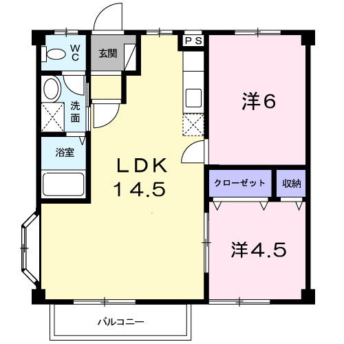 ハイツウイステリア（Ａ）の間取り