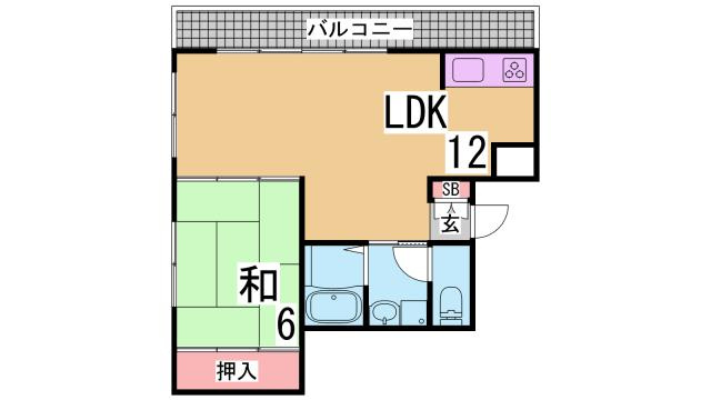 神戸市兵庫区門口町の賃貸マンションの間取り