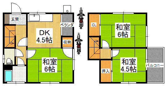 【間取り】 | 河内長野市松ヶ丘中町戸建