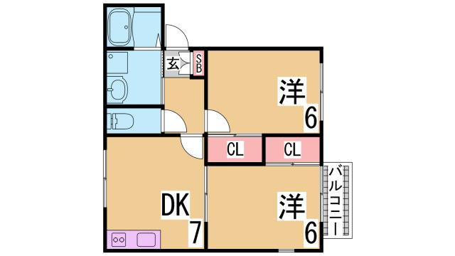 神戸市須磨区若木町３丁目のアパートの間取り