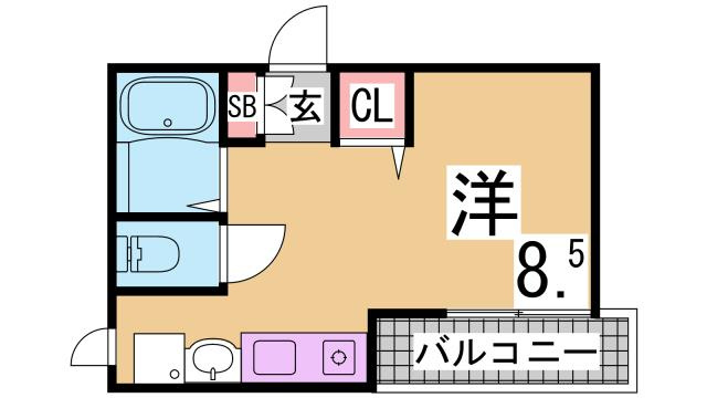 神戸市須磨区鷹取町３丁目のアパートの間取り