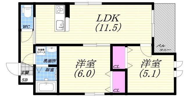 オーズ篠原中町の間取り