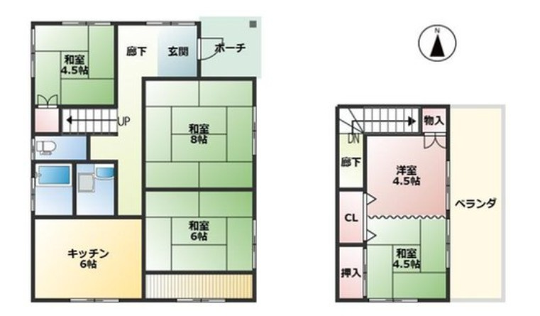 【中古戸建】藤岡市藤岡の間取り|■間取り図｜敷地面積154.65（約46.78坪）　建物面積：89.42（約27.05坪）