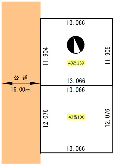 【土地図】 | 緑ヶ岡6丁目43-138、139売地 | 更地でのお引き渡しとなります！