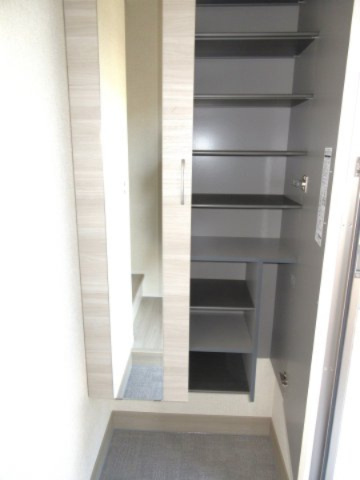 SKY　BLUE本館Aの玄関|鏡付きシューズボックス