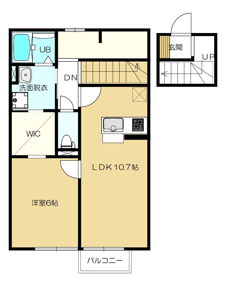 SKY　BLUE本館Aの間取り