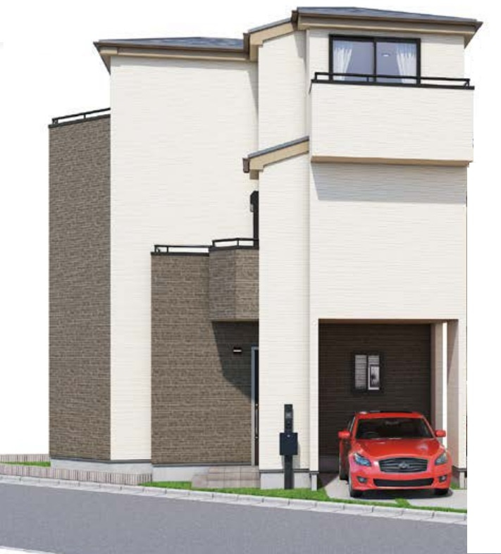 川越新宿町2号棟　新築戸建　の外観パース