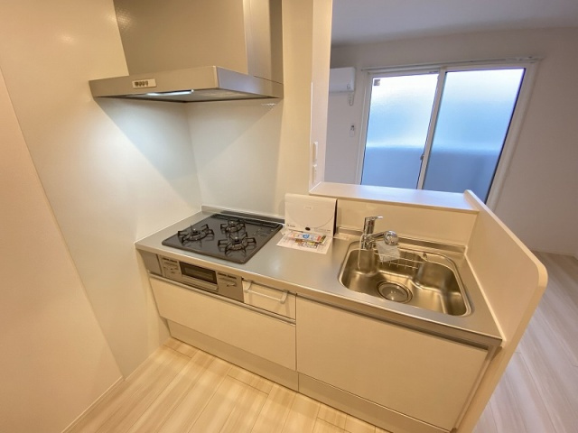 神戸市兵庫区芦原通４丁目のアパートのキッチン|システムキッチン（ガス3口）