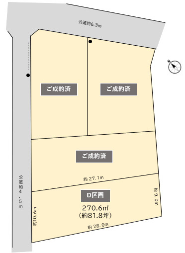 sumu terrace 瑞穂区岳見町 D区画の区画図