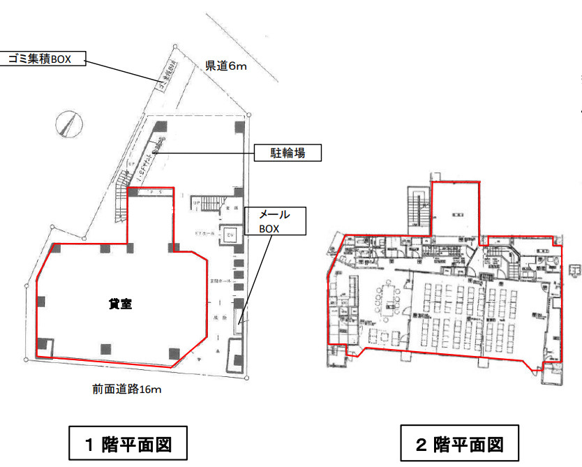 守山市梅田町の店舗事務所の区画図