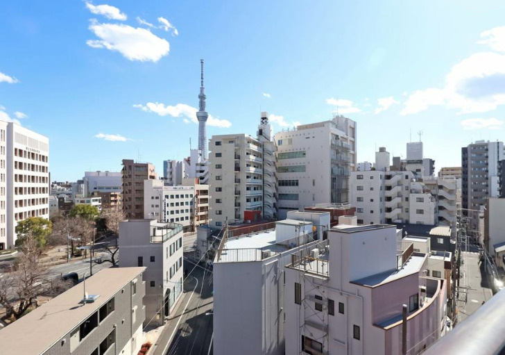 仲介手数料無料　ドムール浅草　7階　角部屋　リフォーム済の展望