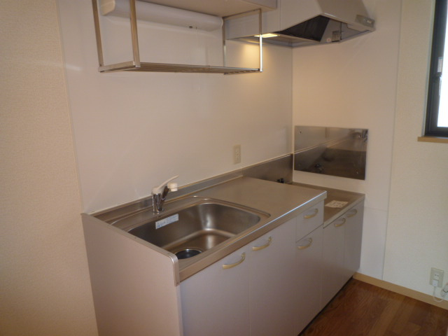 倉敷市大島のアパートのキッチン|二口コンロ付き