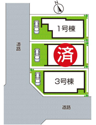 明石市朝霧台　第24-1期　新築一戸建ての区画図|全3区画