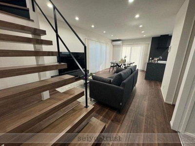 【居間・リビング】 | ☆廿日市市阿品3丁目　新築分譲☆ | ☆1号棟☆リビング階段　家具家電付きです☆