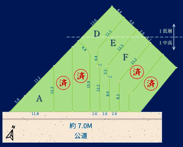 調布市富士見町３丁目 京王線 西調布駅 新築戸建の区画図