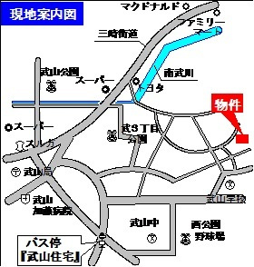 コーポイチエの地図|閑静な住環境