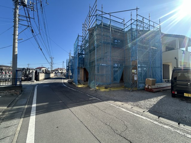 新築　高崎市上中居町　3号棟の前面道路含む現地写真|現地写真　前面道路