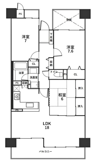 【間取り】 | グランデュール鴨川Ⅲ番館 | 専有面積84.41㎡
