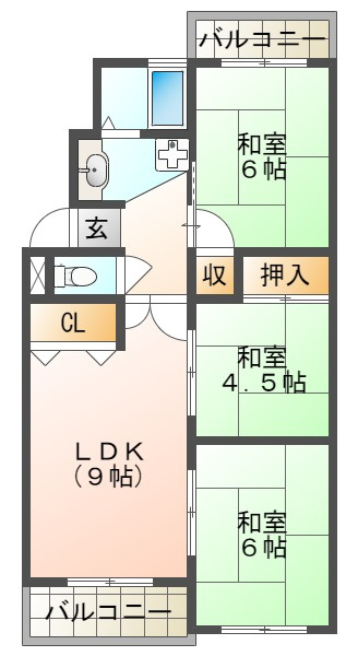 サンハイツ向陽Ⅰの間取り