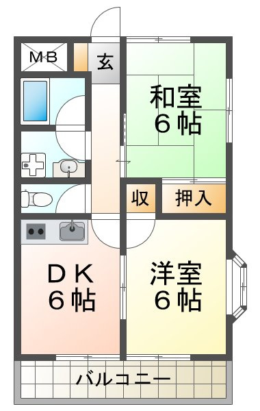 ハイツ本多聞の間取り
