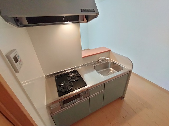 神戸市北区山田町下谷上字六地蔵のアパートのキッチン|システムキッチン（ガス２口）