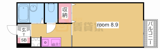 神戸市須磨区多井畑東町のアパートの間取り
