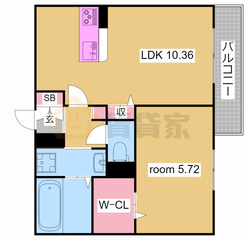 神戸市長田区片山町１丁目のアパートの間取り