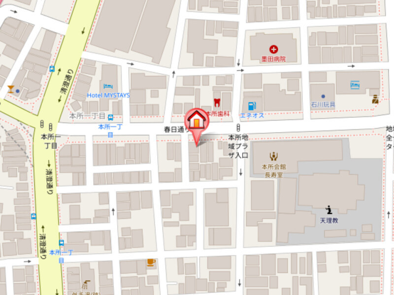 シーズンフラッツ蔵前春日通りの地図