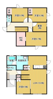 【間取り】 | 宇都宮市末広１丁目　戸建 | ４SLDK+書斎