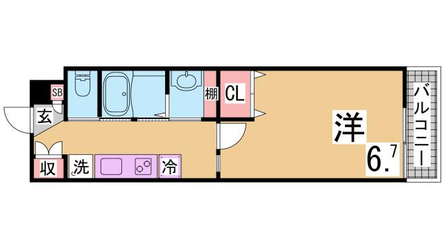 神戸市須磨区北町３丁目のアパートの間取り