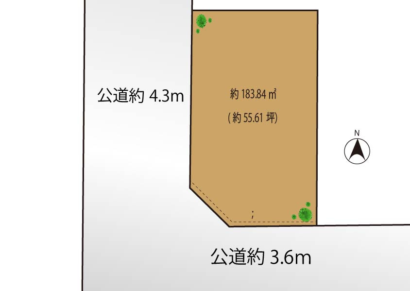 渋谷区上原　建築条件なし売地の土地図