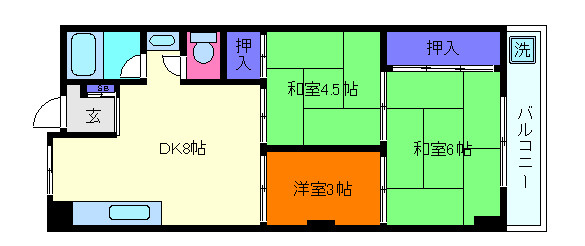 大和スカイハイツの間取り