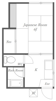 【間取り】 | 中根岸荘 | 収納付き1Kのお部屋