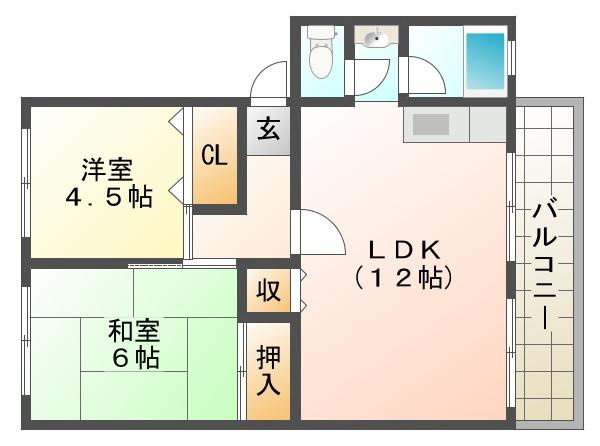 名谷農住団地Ｂ棟の間取り