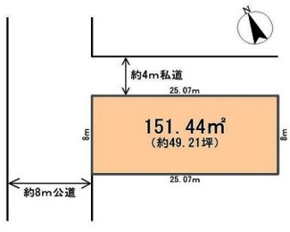 【土地図】 | 川越市岸町3丁目　建築条件なし売地　東武東上線『新河岸駅』徒歩21分　【新宿小学区】