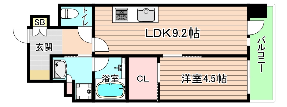 大阪市都島区都島北通１丁目の賃貸マンションの間取り