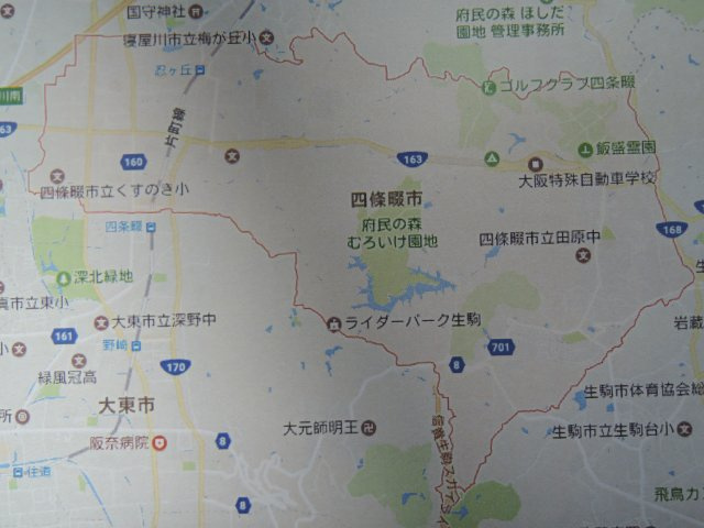 砂１丁目貸家の地図|四條畷市全域地図