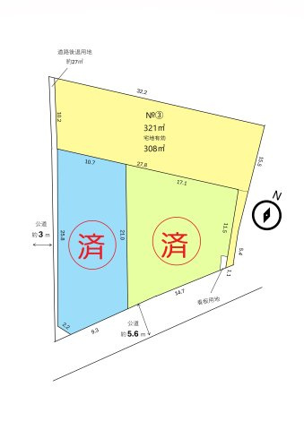 川越市大字増形の売地の区画図|全３区画
