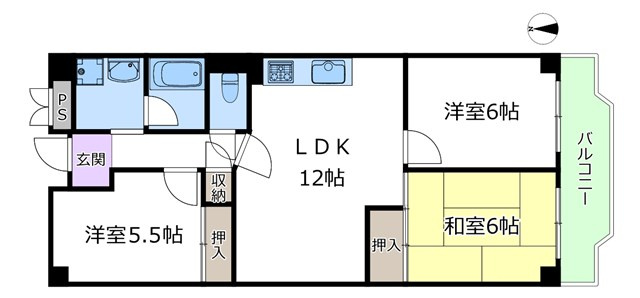 【間取り】 | 日興千里台スカイタウンB棟 | エイブルにて取扱い可能な住宅ローンは、全部で10種類以上！お客様にピッタリの住宅ローンを当社のFPよりご案内させて頂きます。住宅ローンのご相談だけでも、お気軽にご相談下さいませ。