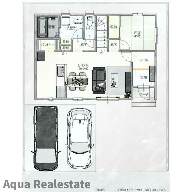 高松市香南町由佐の新築一戸建の区画図