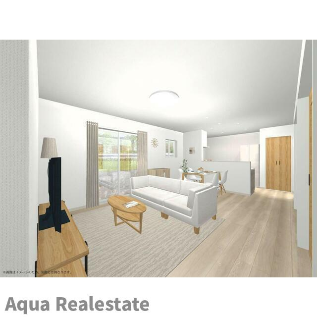 高松市前田西町の新築一戸建の居間・リビング|こちらのリビングで趣味の時間をお楽しみください