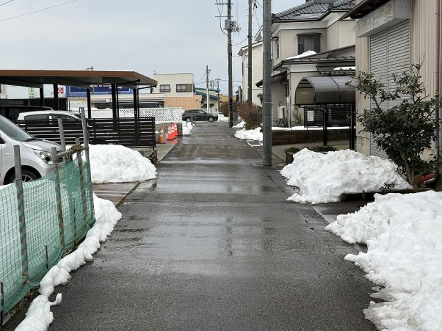 【前面道路含む現地写真】 | 白根日の出町売地 | 現地（2025年2月）撮影