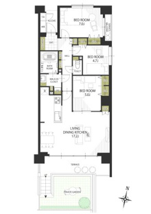 【間取り】グランシーナ東寺尾 