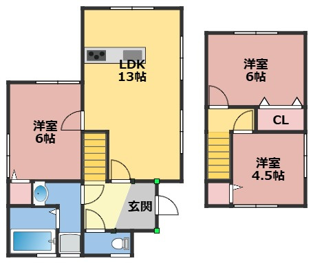 【間取り】 | ファミリーにもおすすめの3LDKです。