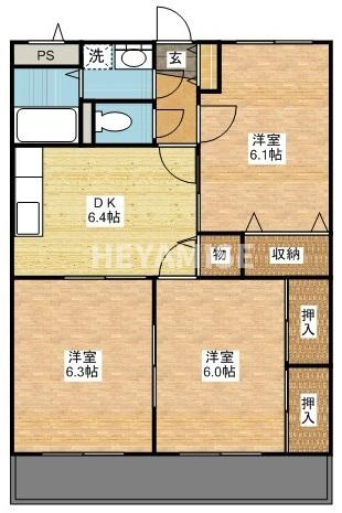 柳原マンションⅡの間取り