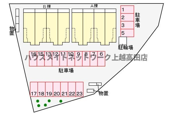 ミドルビレッジヒロ７Ｂの区画図|配置図