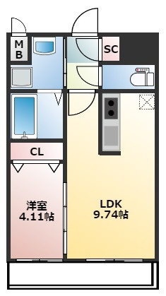 【間取り】 | Calm Rivière箱崎
