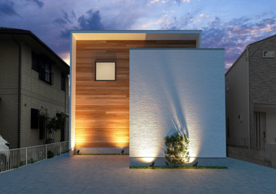 【外観パース】 | 宇治市南陵町　売土地 | 昼も夜も♪
家と庭♪